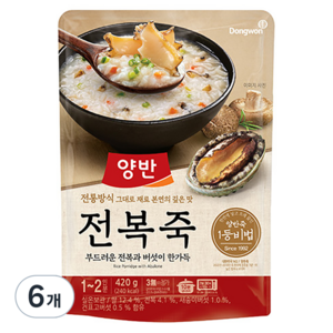 양반 전복죽, 420g, 6개