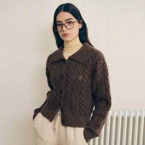 로라로라 여성용 CABLE COLLAR KNIT 가디건