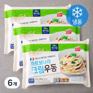 면사랑 까르보나라 크림우동 1인분 (냉동), 360g, 6개