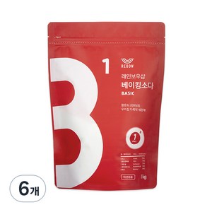 레인보우샵 베이킹소다 베이직 리필, 1kg, 6개