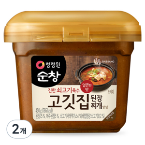 청정원순창 고깃집 된장찌개양념, 450g, 2개