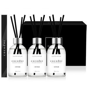 코코도르 화이트라벨 디퓨저 200ml x 3개 + 리드스틱 20p, 너의비누향, 1세트