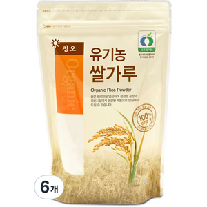 청오건강 유기농 쌀가루, 350g, 6개