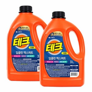 테크 딥클린 엑스퍼트 뉴 실내건조 액체세제 드럼 본품, 3L, 2개