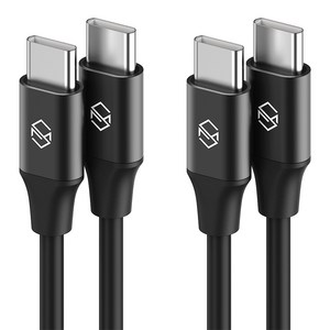 신지모루 C to C PD 고속충전 케이블 60W 2p, 블랙, 1m, 2개