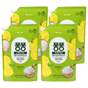 퐁퐁 프레시파워 레몬 식초 앤 베이킹소다, 4개, 1.25L