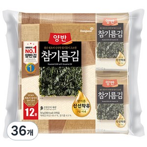 양반 참기름 김, 54g, 3개