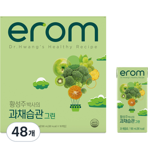 이롬 황성주 박사의 과채습관 그린 음료, 190ml, 48개