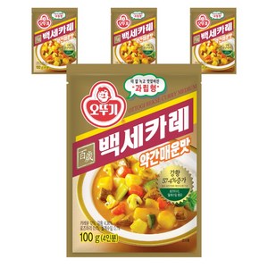 오뚜기 백세 카레 약간매운맛, 100g, 4개