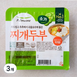 풀무원 소가 찌개두부, 290g, 3개