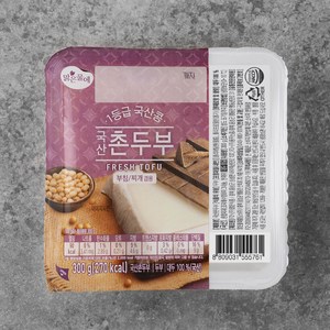 맑은물에 1등급 국산콩 촌두부, 300g, 1개