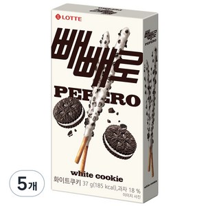 롯데웰푸드 화이트쿠키 빼빼로, 37g, 5개