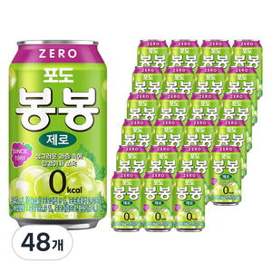 해태htb 봉봉 포도 제로 음료, 48개, 340ml