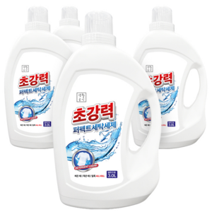 생활공식 초강력 퍼펙트 세탁 액상세제 본품, 3L, 4개