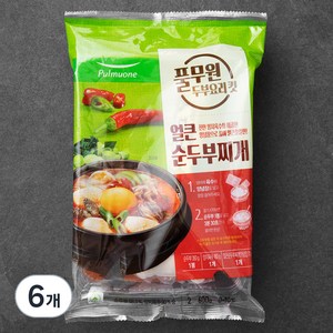 풀무원 얼큰 순두부찌개 킷 2인분, 6개, 600g