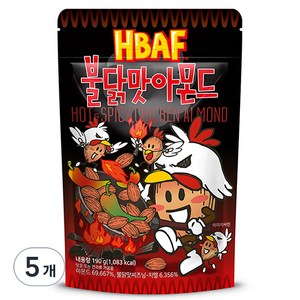 HBAF 불닭맛 아몬드, 190g, 5개