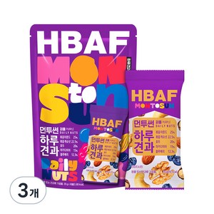 HBAF 바프 먼투썬 하루견과 퍼플, 200g, 3개