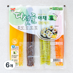 일가집 5줄 야채김밥 세트, 245g, 6개