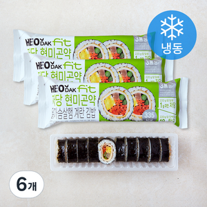 허닭 FIT 저당 현미곤약 닭가슴살 햄계란 김밥 (냉동), 220g, 6개