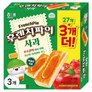 해태제과 후렌치파이 사과, 384g, 3개