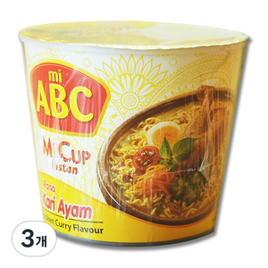 ABC 미컵 인스턴트 라사 카리아얌 치킨커리향 60g, 3개