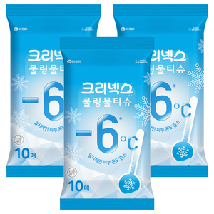 크리넥스 쿨링 물티슈 휴대형, 10매, 3개
