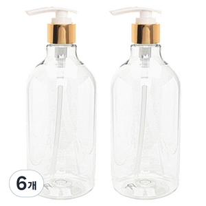 병도매닷컴 DN850 디스펜서 850ml, 용기(투명), 캡(골드), 6개