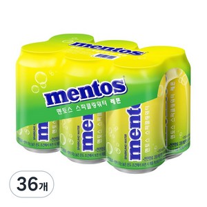 멘토스 스파클링 워터 레몬, 355ml, 36개