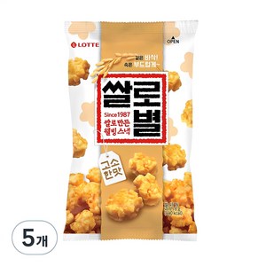 롯데웰푸드 쌀로만든 쌀로별 고소한맛, 78g, 5개