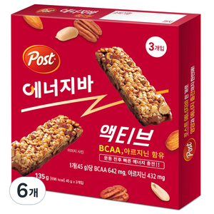 포스트 에너지바 액티브 3p, 135g, 6개