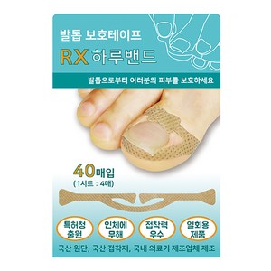 링쿠 발톱보호 RX 하루밴드 40매입, 1개