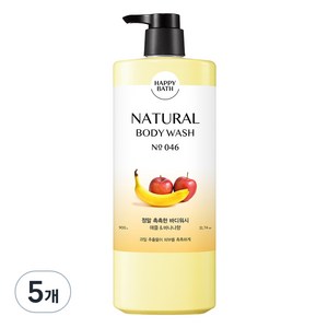 해피바스 정말 촉촉한 바디워시 애플 바나나향, 900g, 5개