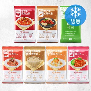 하이독 생후 3개월령 이상 강아지 냉동 화식사료 50g x 7종, 북어+한우+캥거루+칠면조+오리+연어+야채, 350g, 1세트