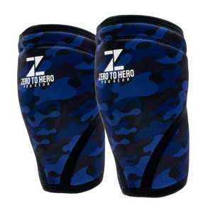 제로투히어로 네오프렌 헬스 무릎보호대 7mm, 1세트, BLUECAMO