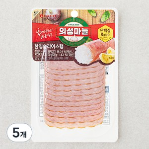 롯데햄 의성마늘 한입슬라이스햄, 60g, 5개