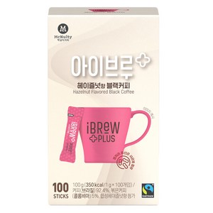 아이브루 플러스 공정무역 헤이즐넛 블랙커피, 1g, 100개입, 1개