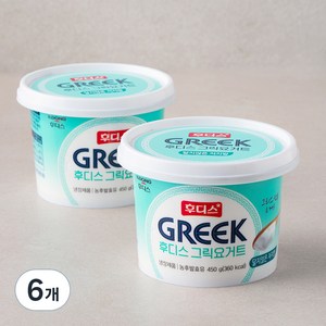 일동후디스 그릭 요거트 달지않은 저지방 2개입, 450g, 6개