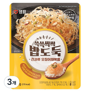 샘표 쓱쓱싹싹 밥도둑 견과류 오징어채볶음, 50g, 3개