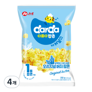 다르다팝콘 오리지널 버터 팝콘, 200g, 4개