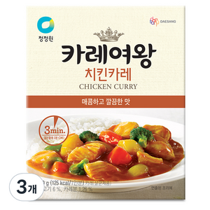 카레여왕 청정원 치킨카레, 160g, 3개