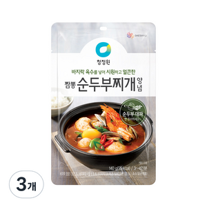 청정원 짬뽕 순두부찌개 양념, 140g, 3개