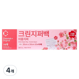 크린랲 크린지퍼백 25 x 30 cm, 대(L), 30개입, 4개