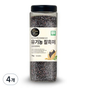 Prime Field 유기농 찰흑미 (검정찰현미), 1kg, 4개