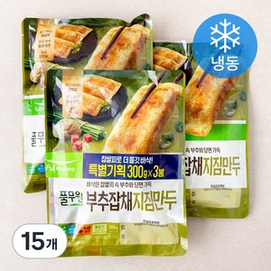 풀무원 부추잡채 지짐만두 (냉동), 300g, 15개