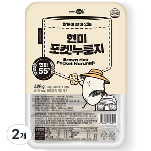 심플잇 현미포켓누룽지, 429g, 2개