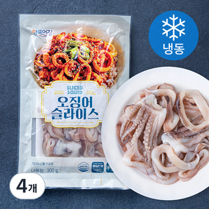 국내산 오징어슬라이스 (냉동), 300g, 4개