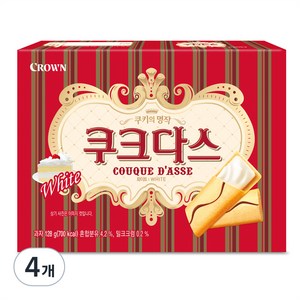 크라운 쿠크다스 화이트토르테, 128g, 4개