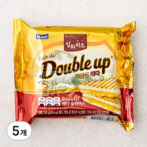 상하치즈 더블업 체다 슬라이스 치즈, 240g, 5개