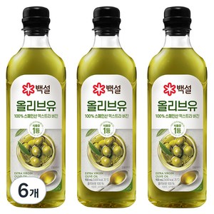 백설 압착올리브유, 900ml, 6개