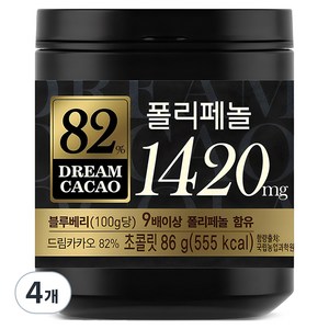 롯데웰푸드 드림카카오 82%, 86g, 4개